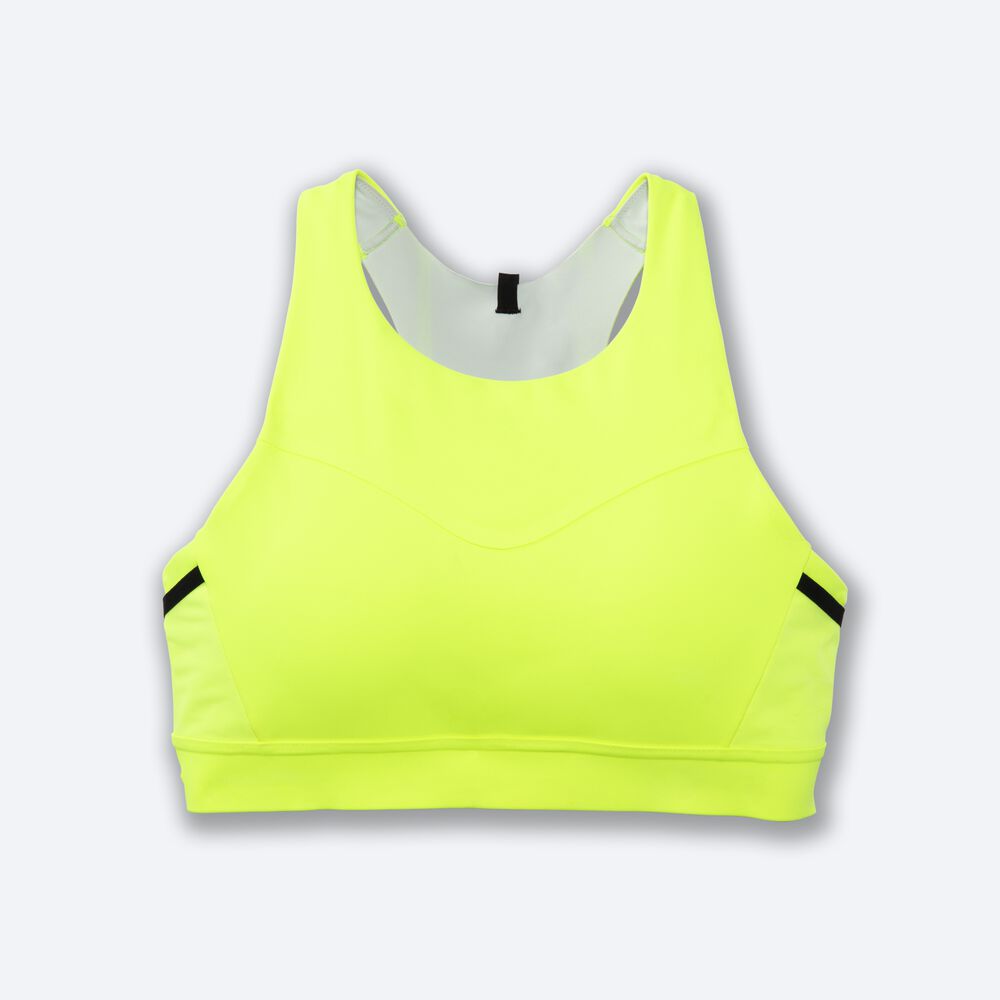 Brooks Drive 3 Pocket Run Bra Női Sportmelltartó Sárga | HU529467