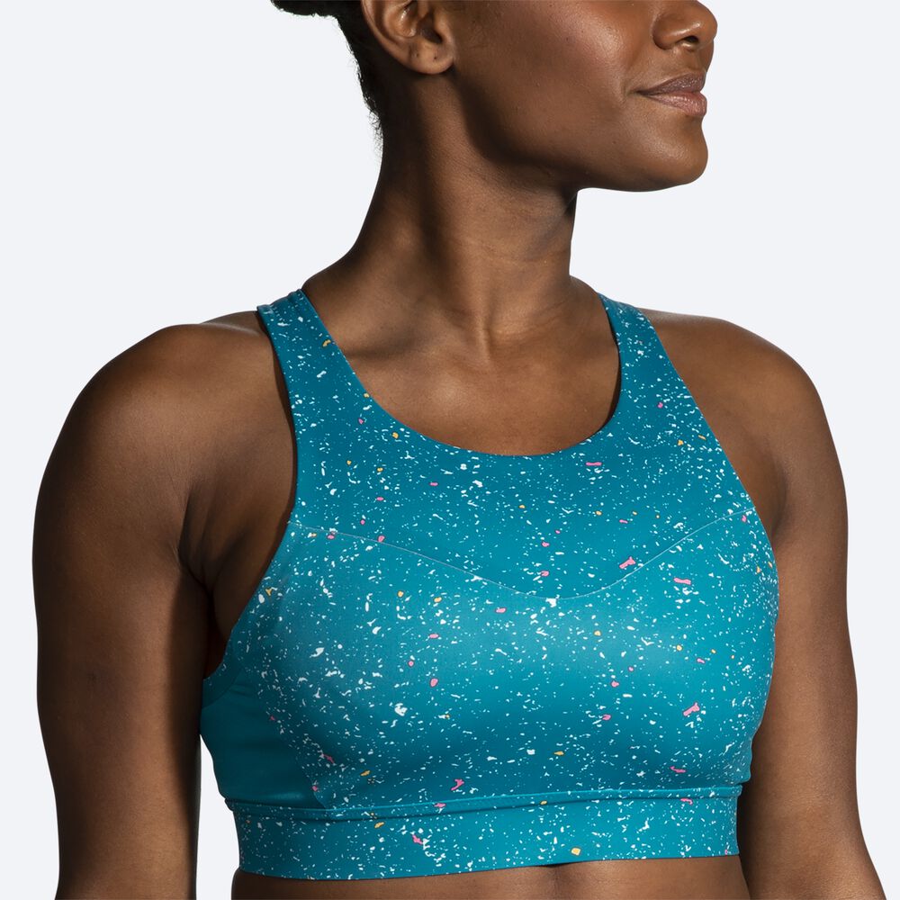 Brooks Drive 3 Pocket Run Bra Női Sportmelltartó Zöld | HU753624