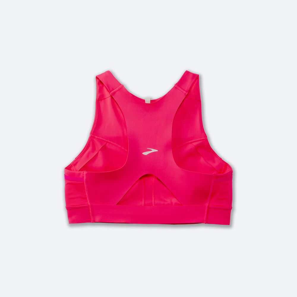 Brooks Drive 3 Pocket Run Bra Női Sportmelltartó Rózsaszín | HU786431