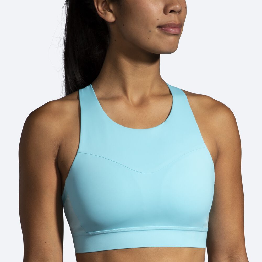 Brooks Drive 3 Pocket Run Bra Női Sportmelltartó Türkiz | HU902514