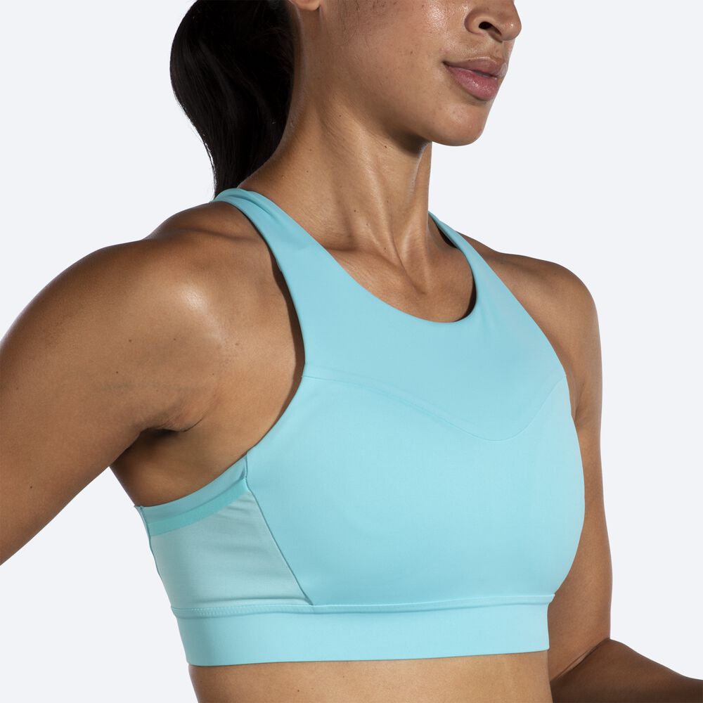 Brooks Drive 3 Pocket Run Bra Női Sportmelltartó Türkiz | HU902514