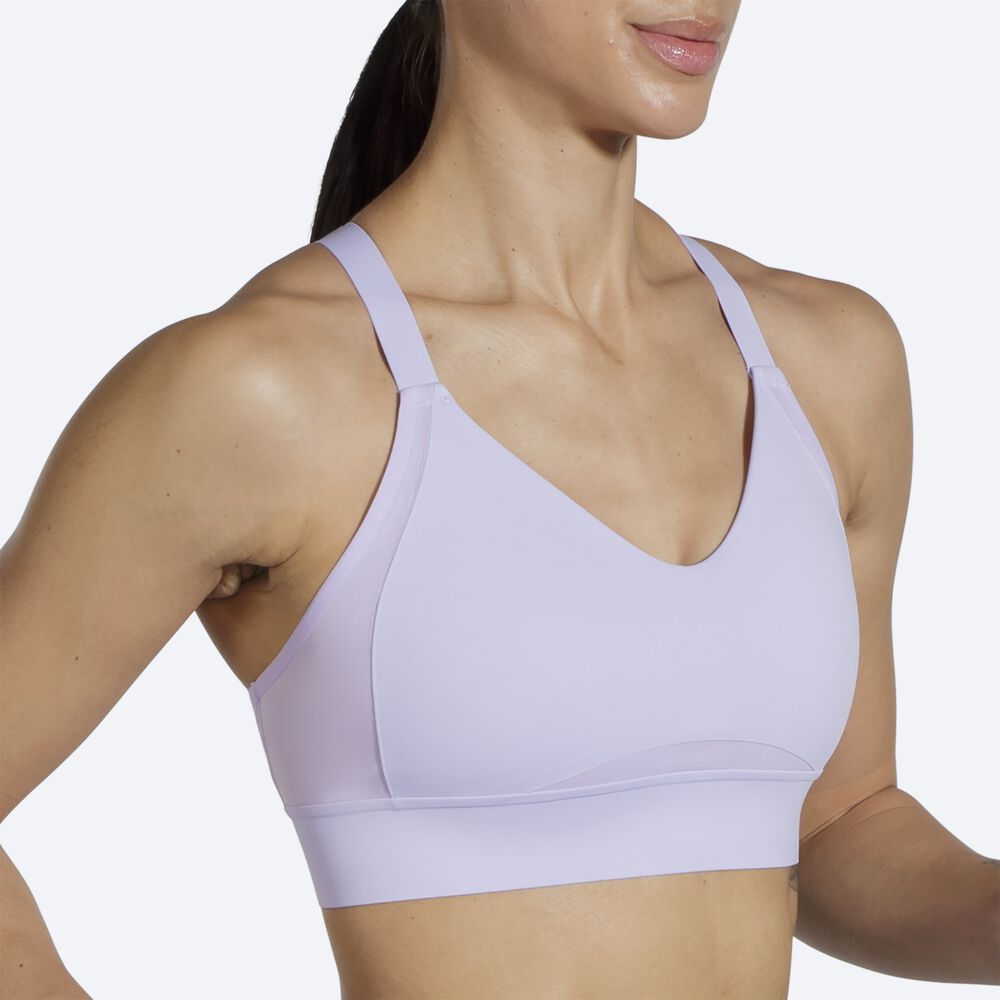 Brooks Drive Interlace Run Bra Női Sportmelltartó Lila Szürke | HU069574