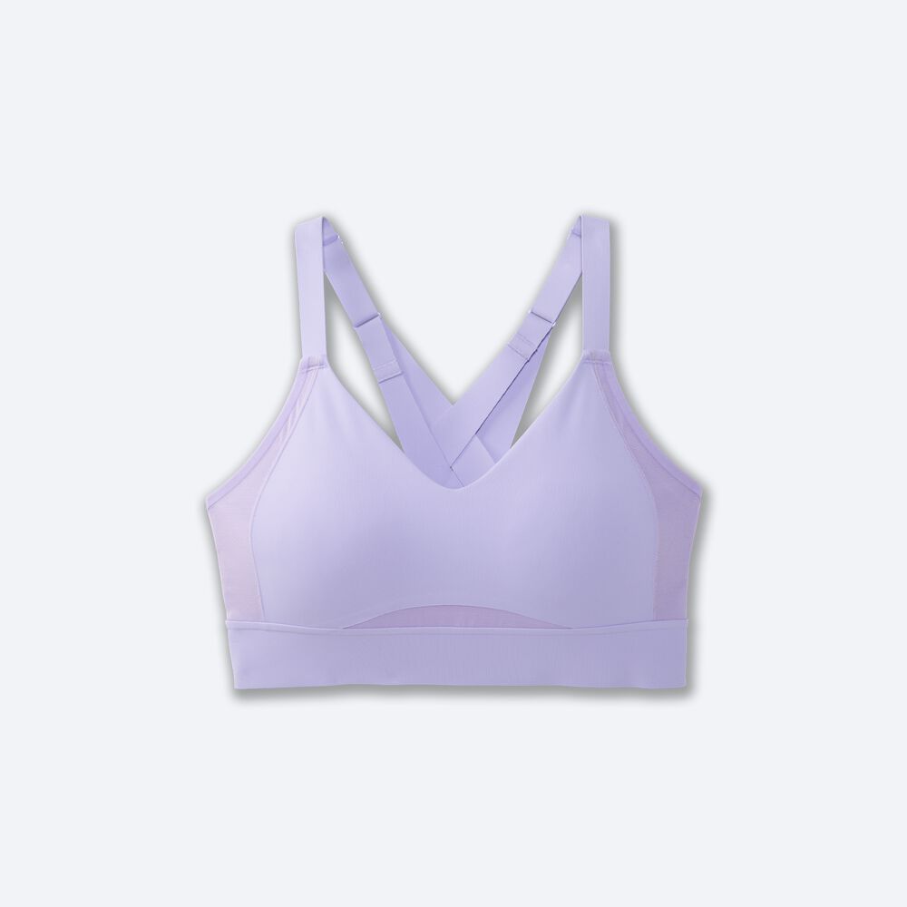 Brooks Drive Interlace Run Bra Női Sportmelltartó Lila Szürke | HU069574