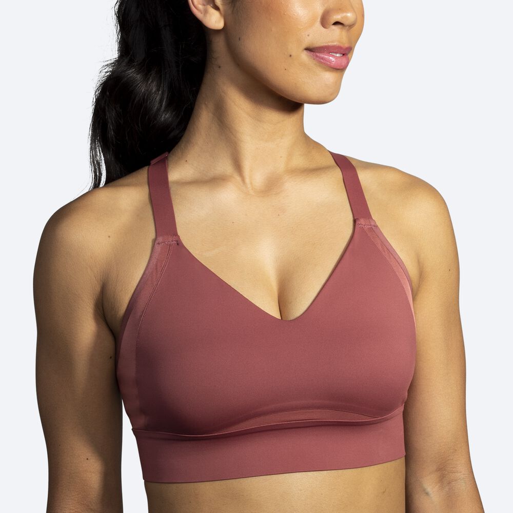 Brooks Drive Interlace Run Bra Női Sportmelltartó Terracotta | HU295673