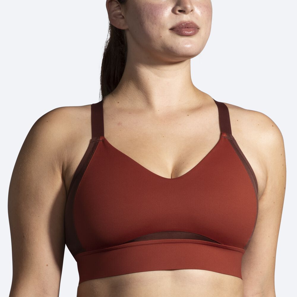 Brooks Drive Interlace Run Bra Női Sportmelltartó Réz | HU561832