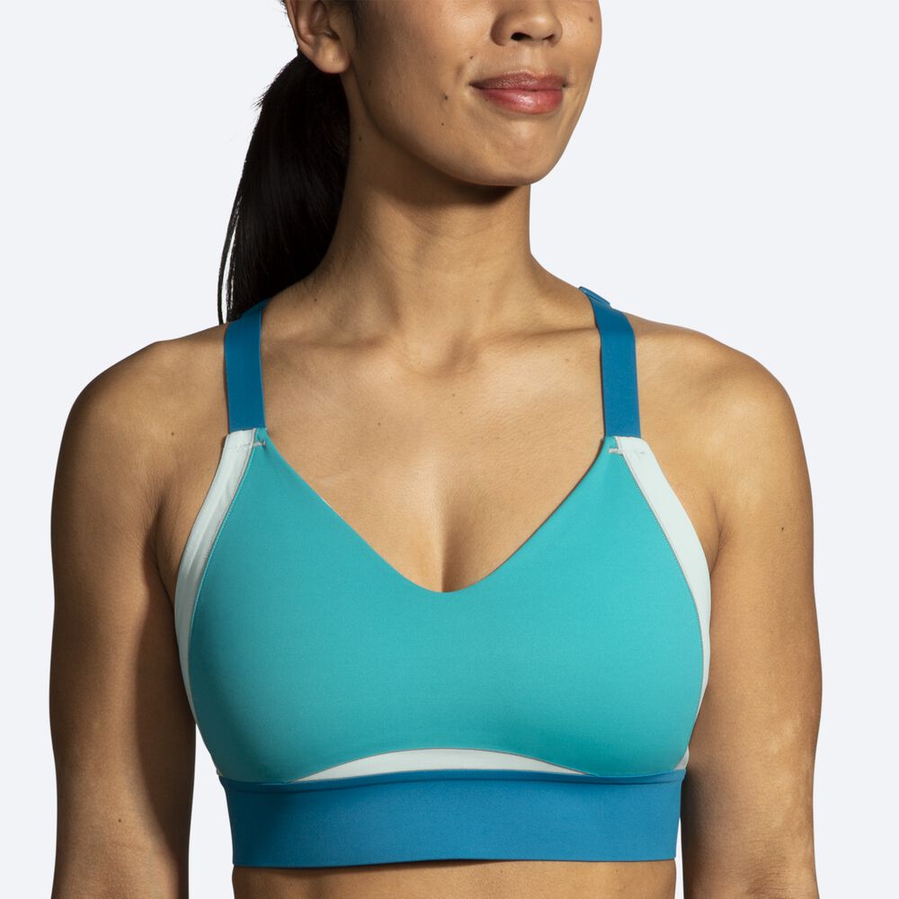 Brooks Drive Interlace Run Bra Női Sportmelltartó Zöld/Világos Menta | HU589276