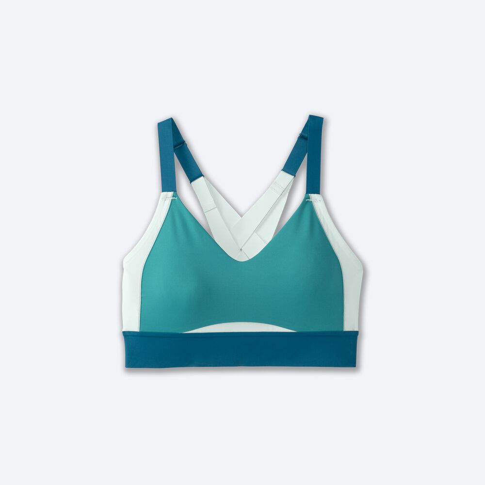 Brooks Drive Interlace Run Bra Női Sportmelltartó Zöld/Világos Menta | HU589276