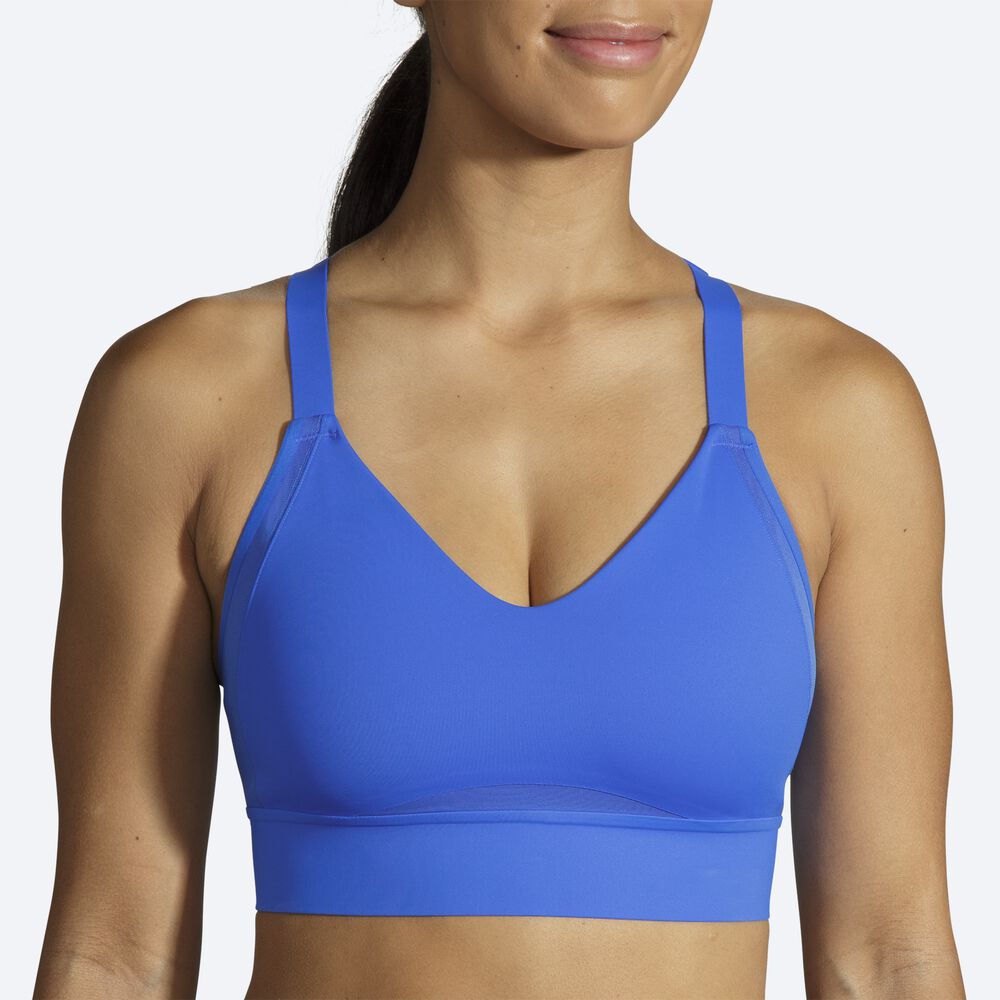 Brooks Drive Interlace Run Bra Női Sportmelltartó Kék | HU621379