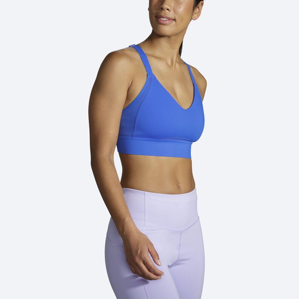 Brooks Drive Interlace Run Bra Női Sportmelltartó Kék | HU621379