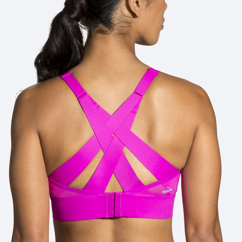 Brooks Drive Interlace Run Bra Női Sportmelltartó Rózsaszín/Lila | HU721850