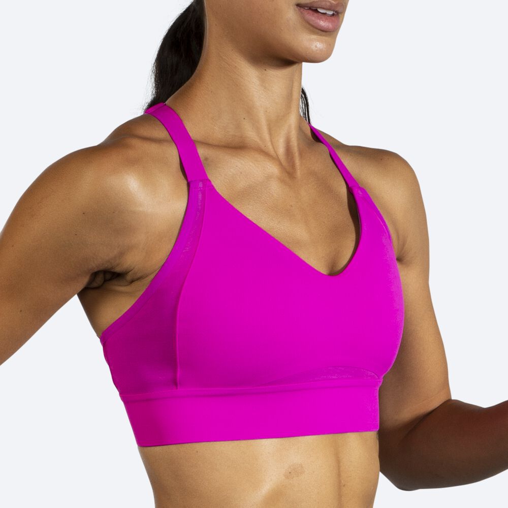 Brooks Drive Interlace Run Bra Női Sportmelltartó Rózsaszín/Lila | HU721850