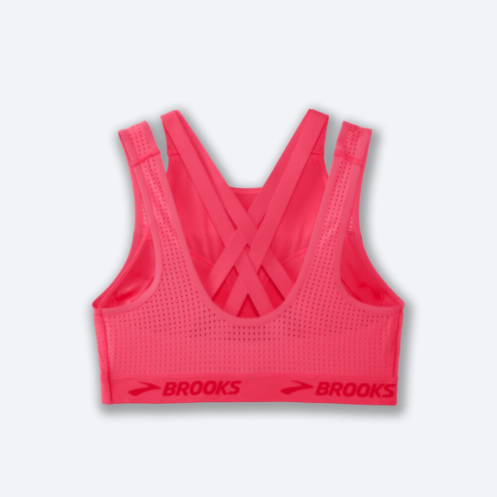 Brooks Drive Mesh Run Bra Női Sportmelltartó Rózsaszín | HU052349