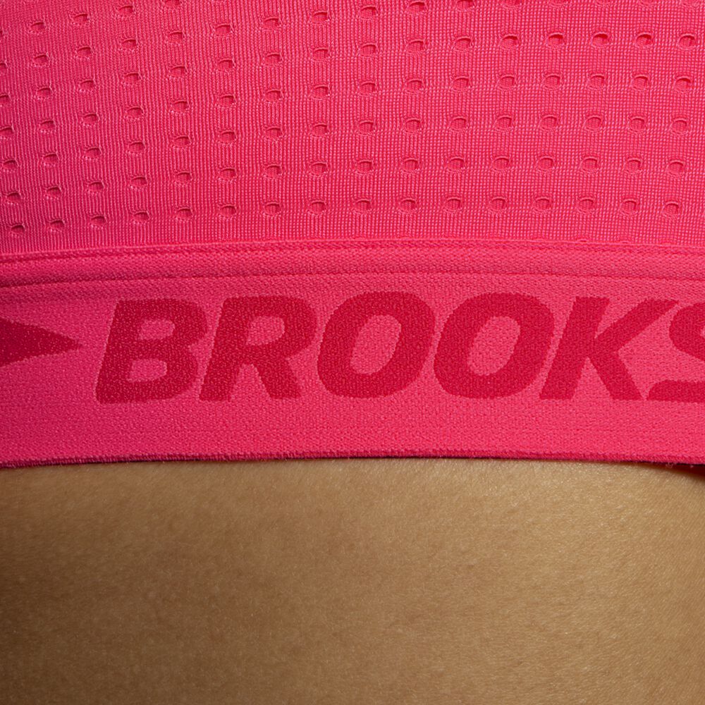 Brooks Drive Mesh Run Bra Női Sportmelltartó Rózsaszín | HU052349