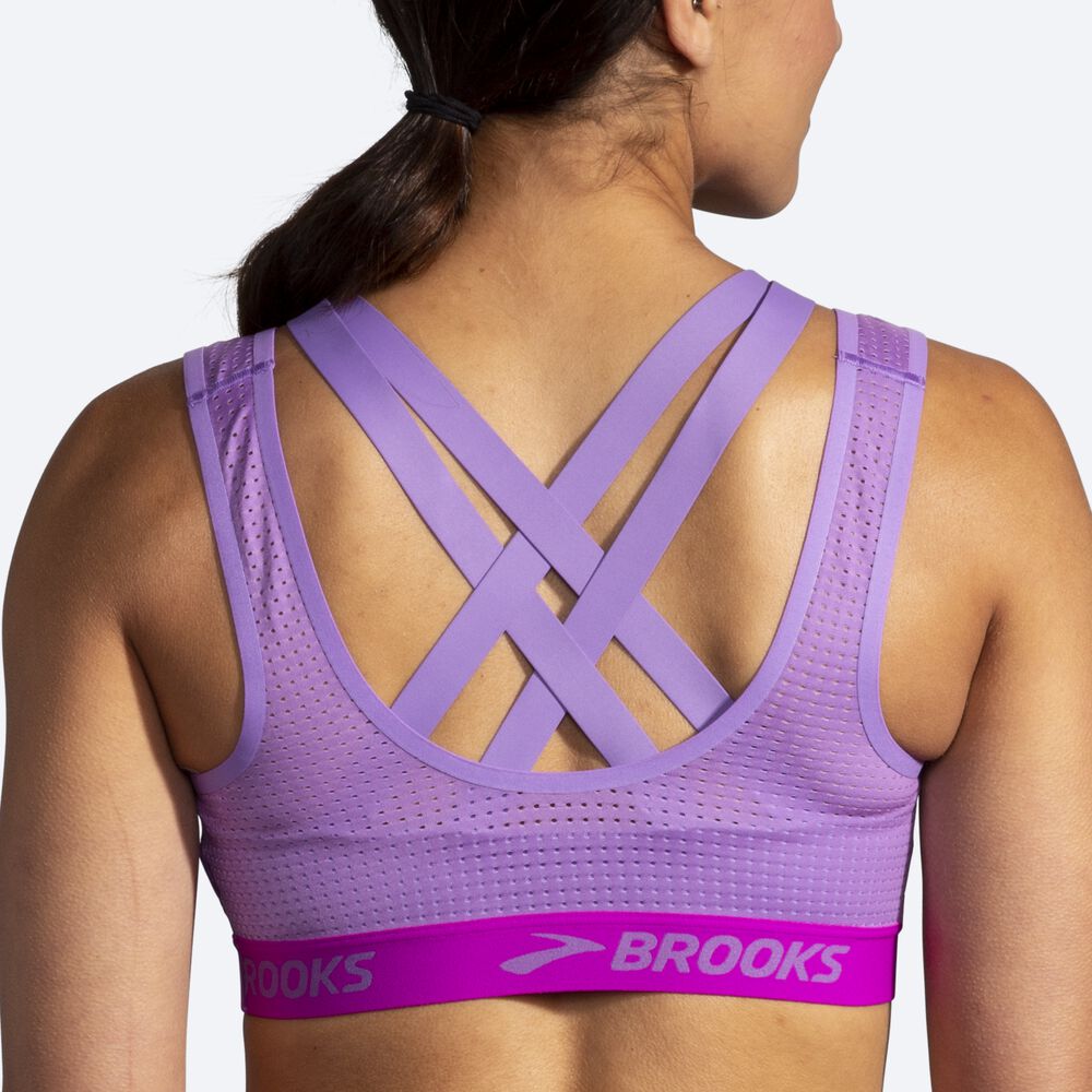 Brooks Drive Mesh Run Bra Női Sportmelltartó Lila | HU058927