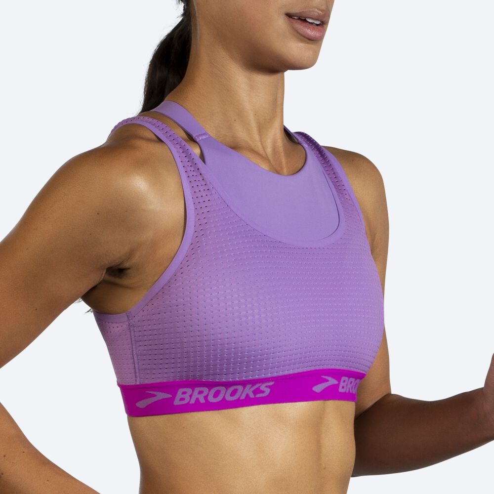 Brooks Drive Mesh Run Bra Női Sportmelltartó Lila | HU058927