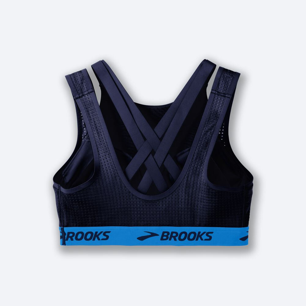 Brooks Drive Mesh Run Bra Női Sportmelltartó Sötétkék/Kék | HU253798