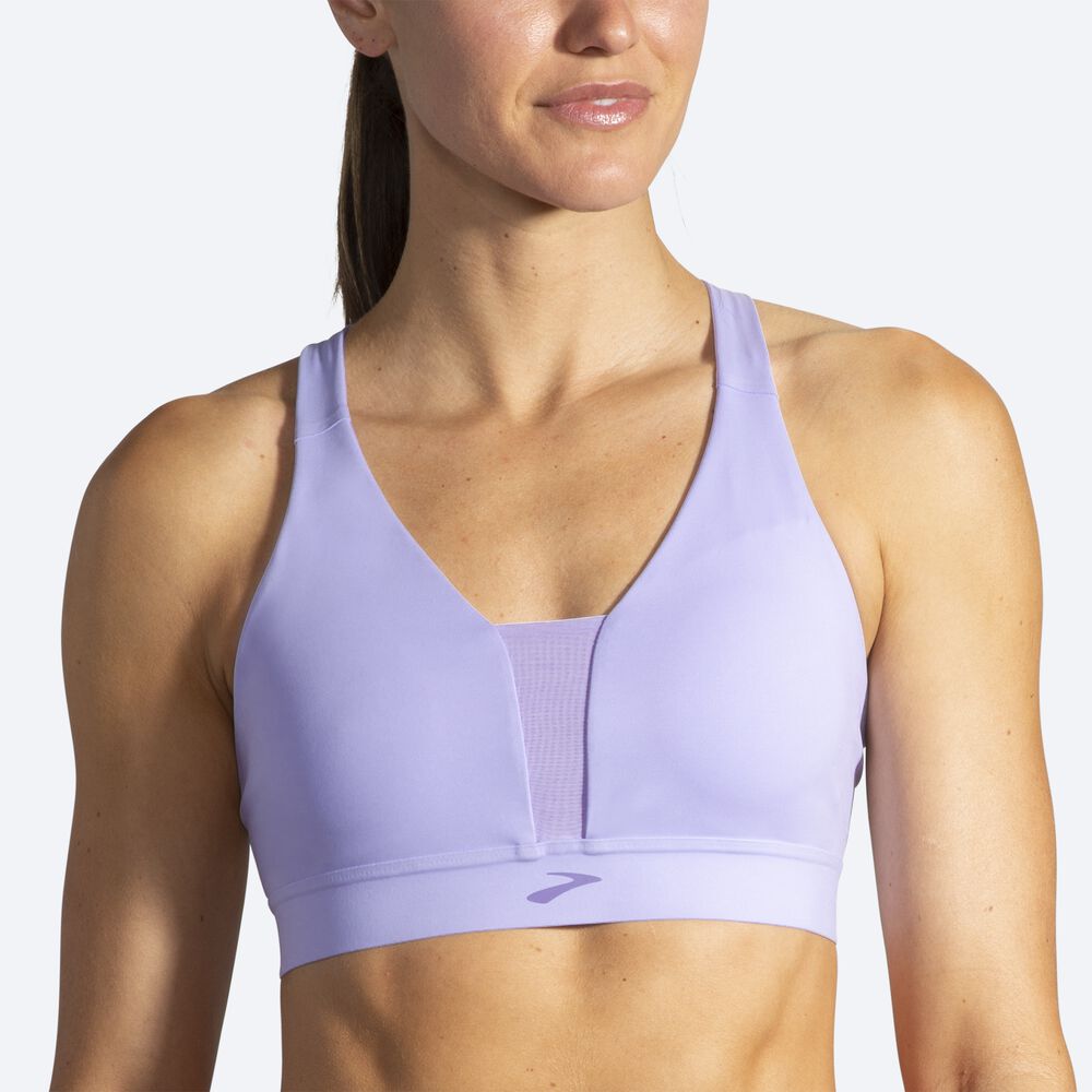 Brooks Drive Plunge Run Bra Női Sportmelltartó Lila Szürke | HU175802