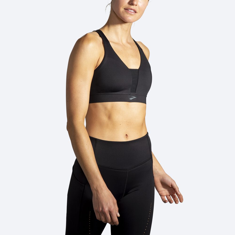 Brooks Drive Plunge Run Bra Női Sportmelltartó Fekete | HU307598