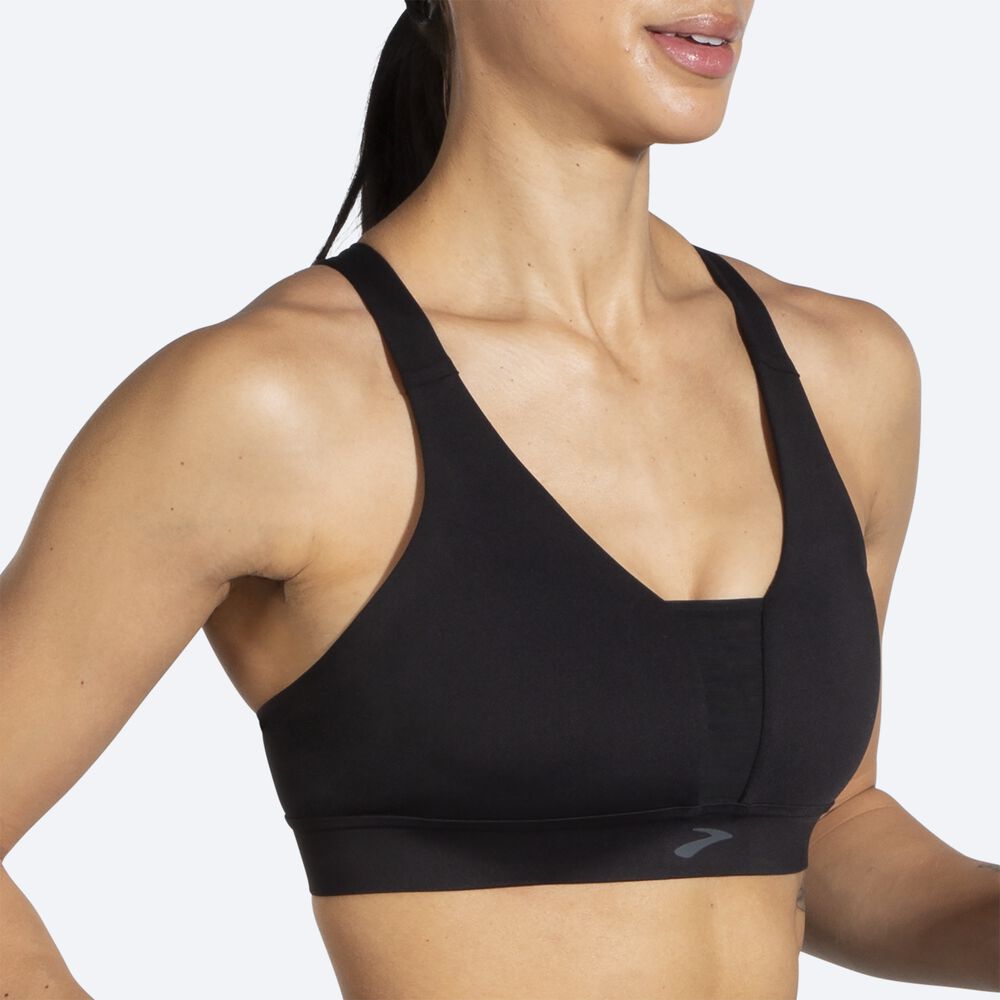 Brooks Drive Plunge Run Bra Női Sportmelltartó Fekete | HU307598