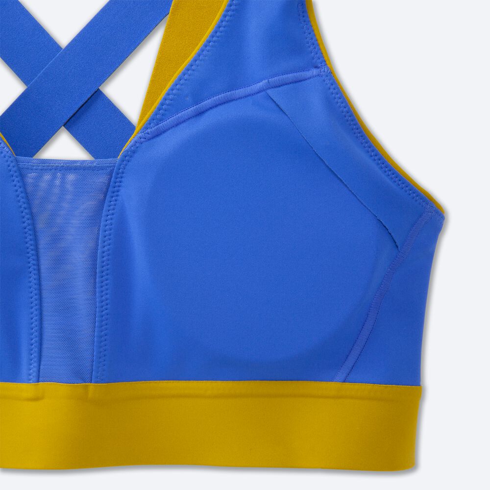 Brooks Drive Plunge Run Bra Női Sportmelltartó Arany/Kék | HU675804