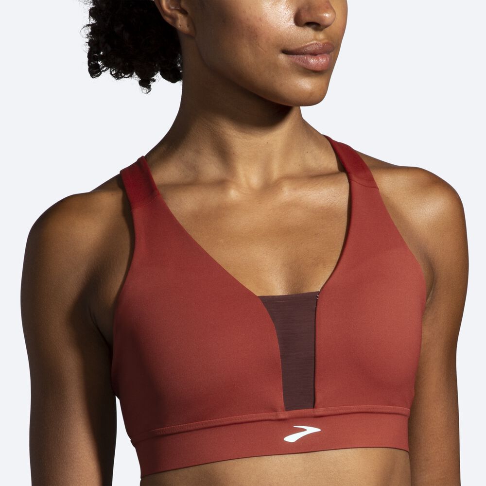 Brooks Drive Plunge Run Bra Női Sportmelltartó Réz/Kék | HU781359