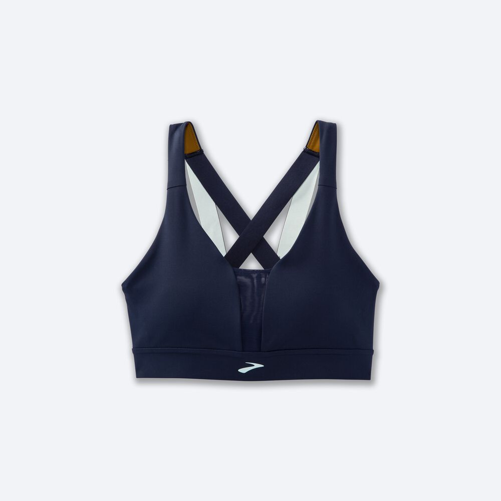 Brooks Drive Plunge Run Bra Női Sportmelltartó Sötétkék/Kék/Olivazöld | HU965870