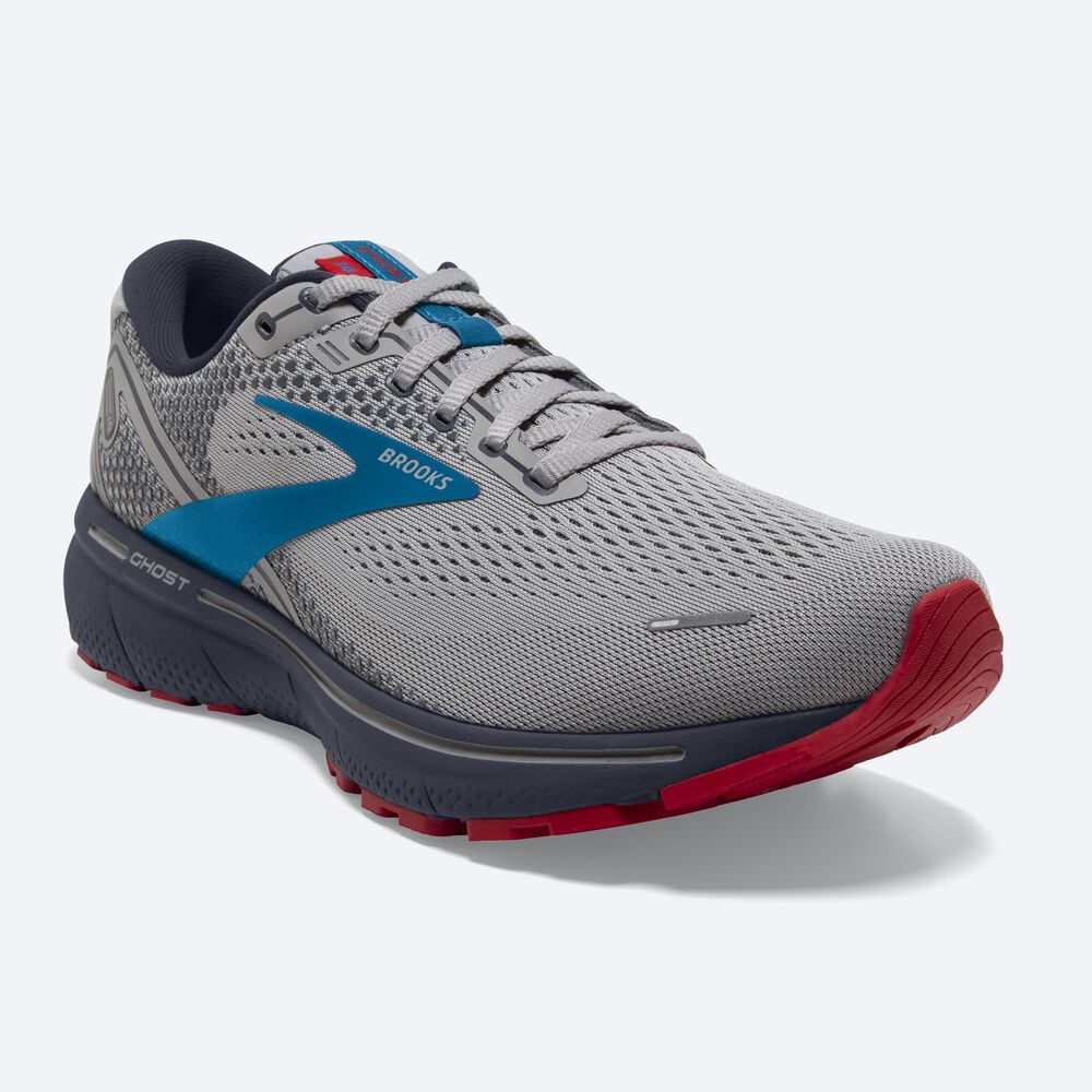 Brooks Ghost 14 Férfi Futócipő Szürke/Kék/Piros | HU076842