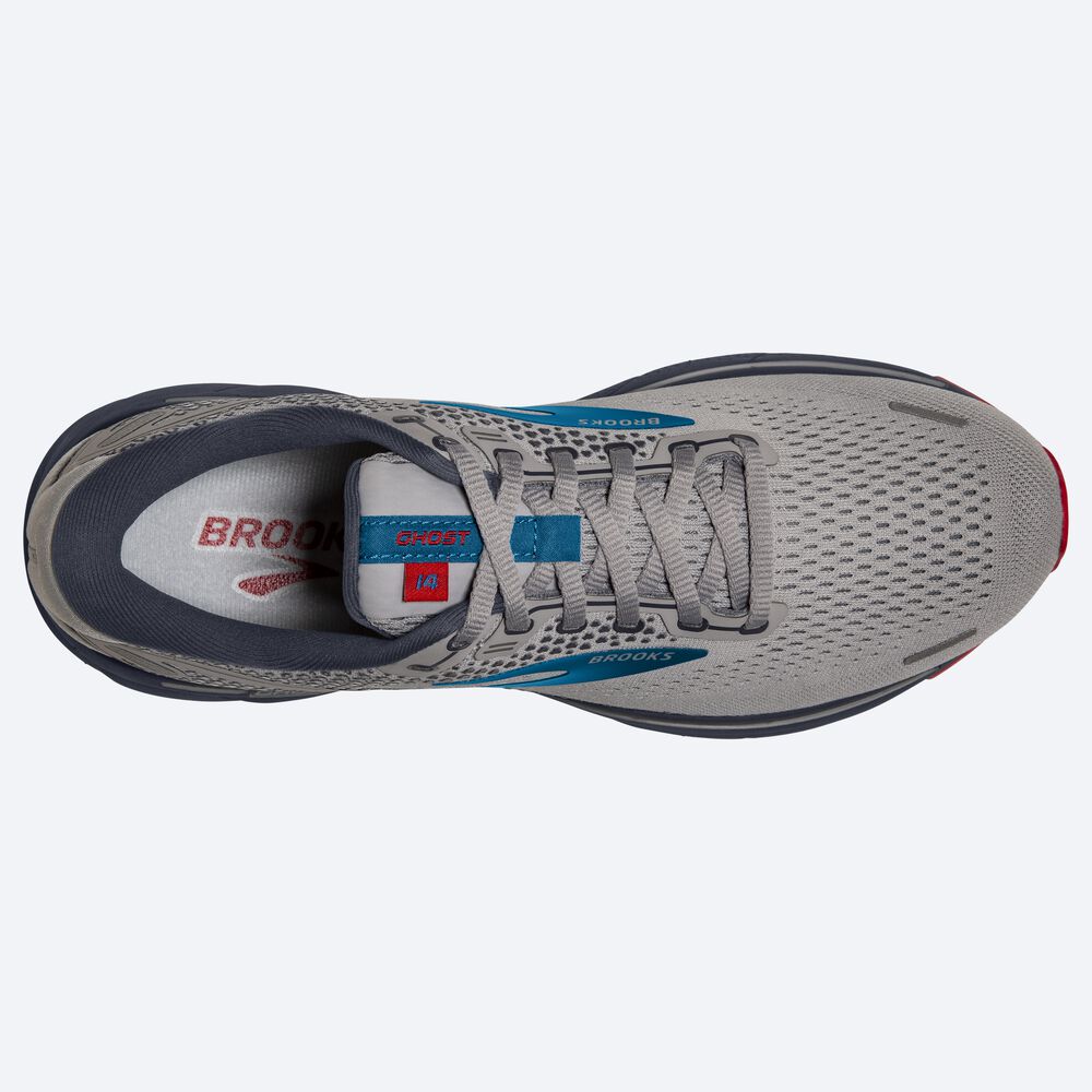 Brooks Ghost 14 Férfi Futócipő Szürke/Kék/Piros | HU076842