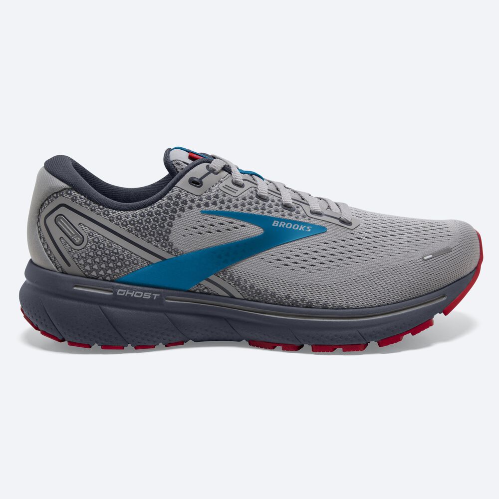 Brooks Ghost 14 Férfi Futócipő Szürke/Kék/Piros | HU076842