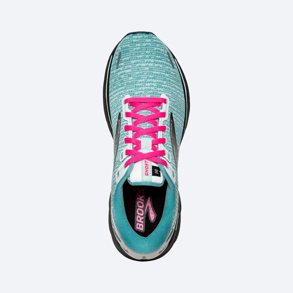 Brooks Ghost 14 Női Futócipő Fehér/Fekete/Kék | HU260483