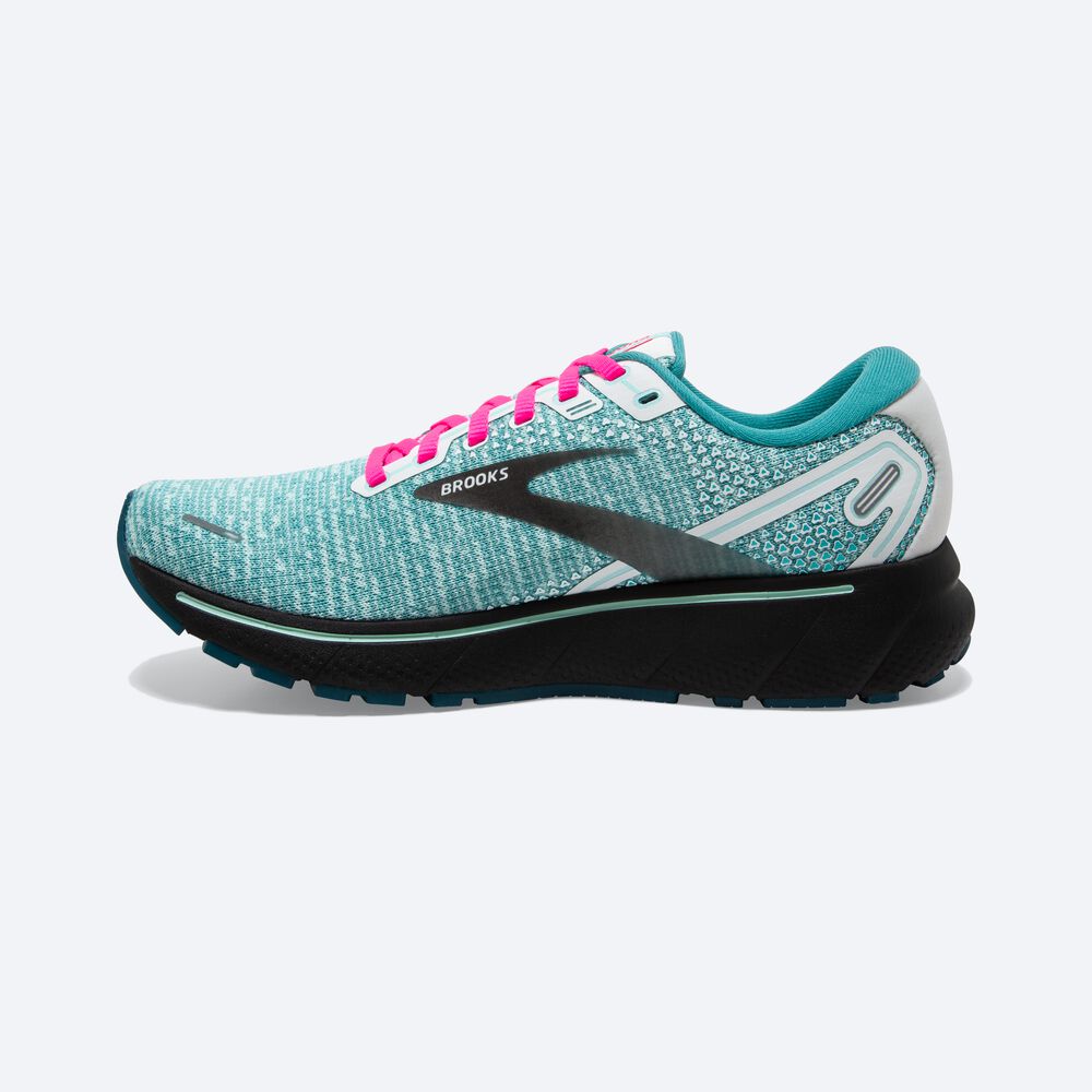 Brooks Ghost 14 Női Futócipő Fehér/Fekete/Kék | HU260483