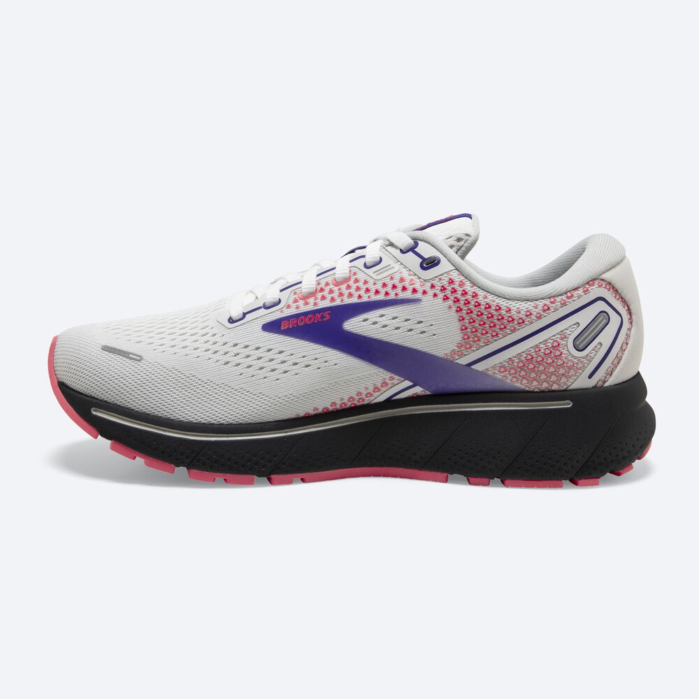 Brooks Ghost 14 Női Futócipő Fehér/Lila/Korall | HU847035