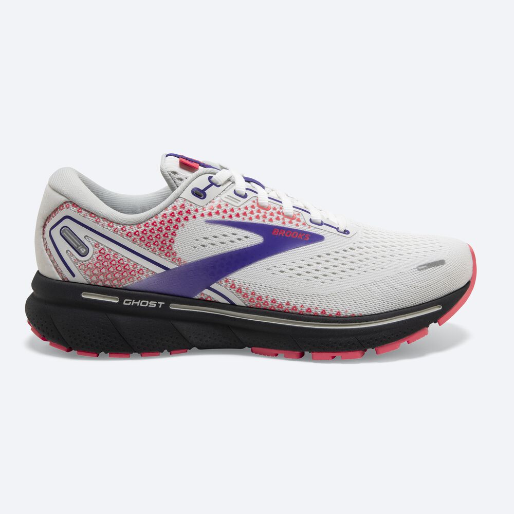 Brooks Ghost 14 Női Futócipő Fehér/Lila/Korall | HU847035