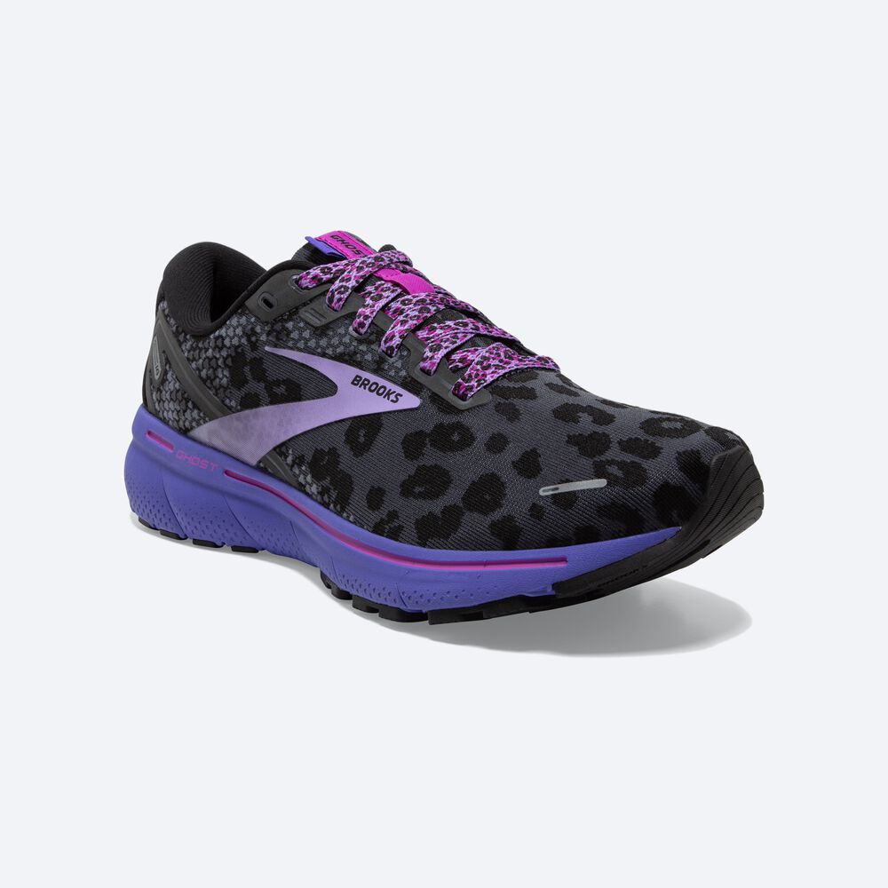 Brooks Ghost 14 Női Futócipő Fekete/Lila | HU087569