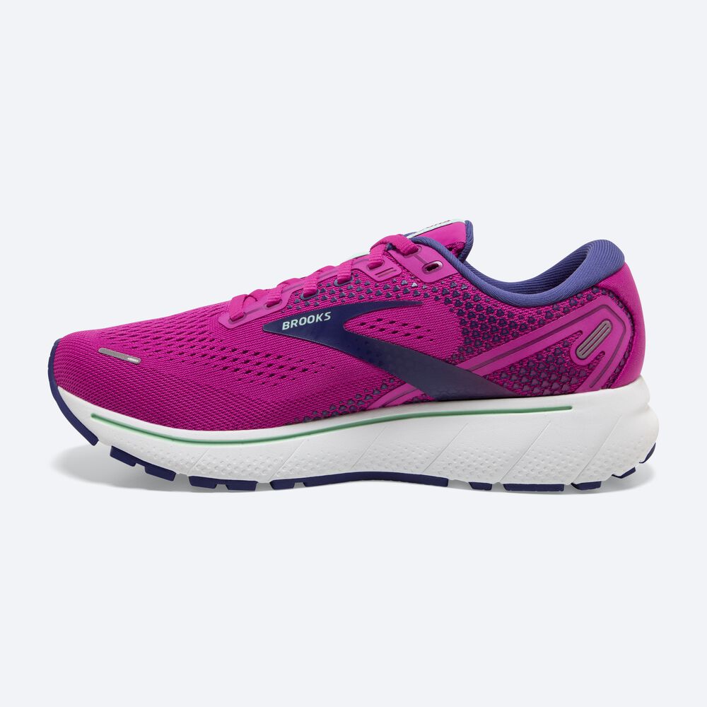 Brooks Ghost 14 Női Futócipő Rózsaszín/Zöld/Sötétkék | HU528076