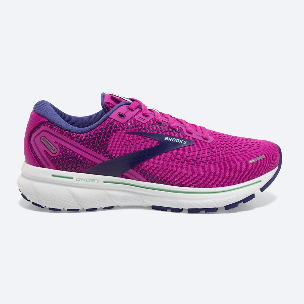 Brooks Ghost 14 Női Futócipő Rózsaszín/Zöld/Sötétkék | HU528076