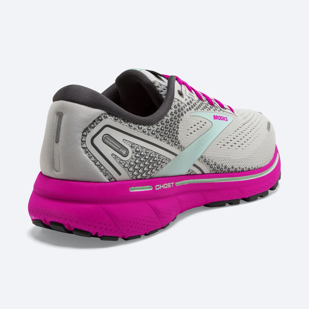 Brooks Ghost 14 Női Futócipő Szürke/Zöld/Rózsaszín | HU320546