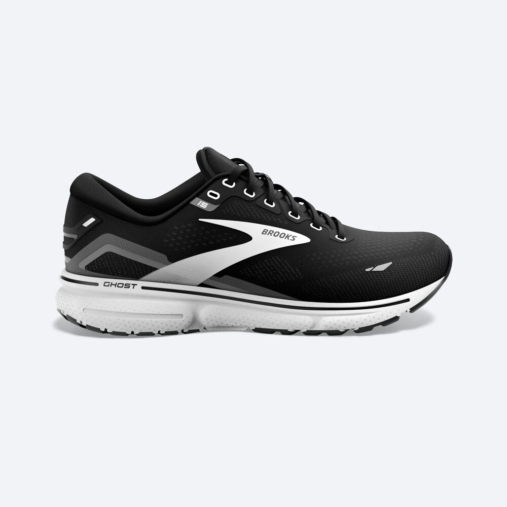 Brooks Ghost 15 Férfi Futócipő Fekete/Fehér | HU203789