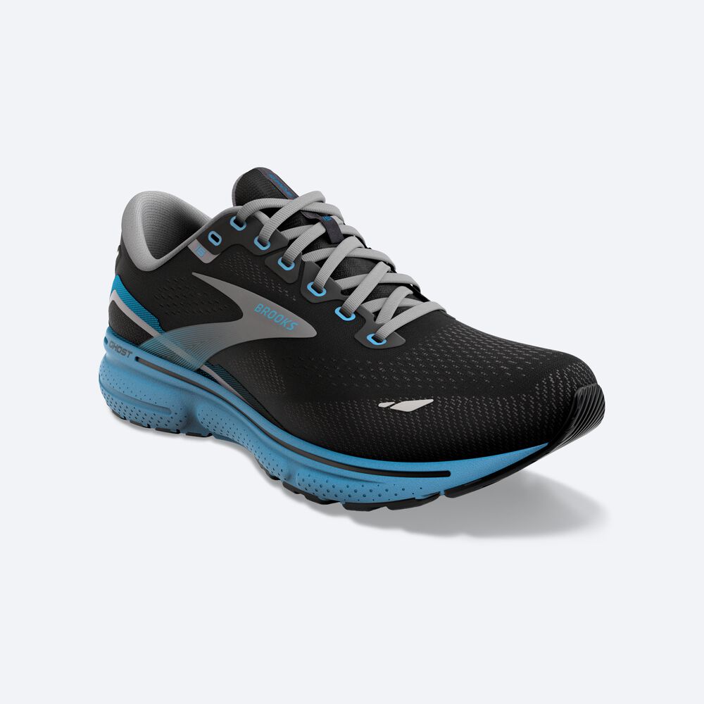 Brooks Ghost 15 Férfi Futócipő Fekete/Kék | HU716283