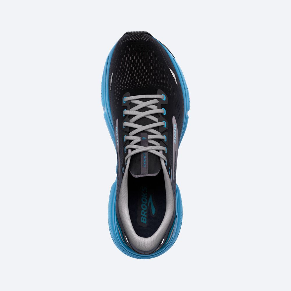 Brooks Ghost 15 Férfi Futócipő Fekete/Kék | HU716283