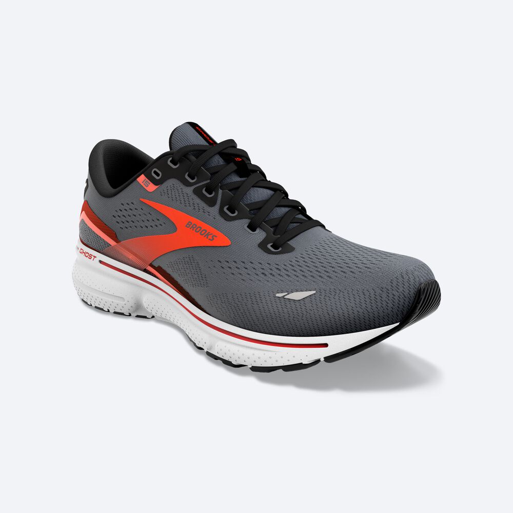 Brooks Ghost 15 Férfi Futócipő Fekete/Narancssárga | HU823159