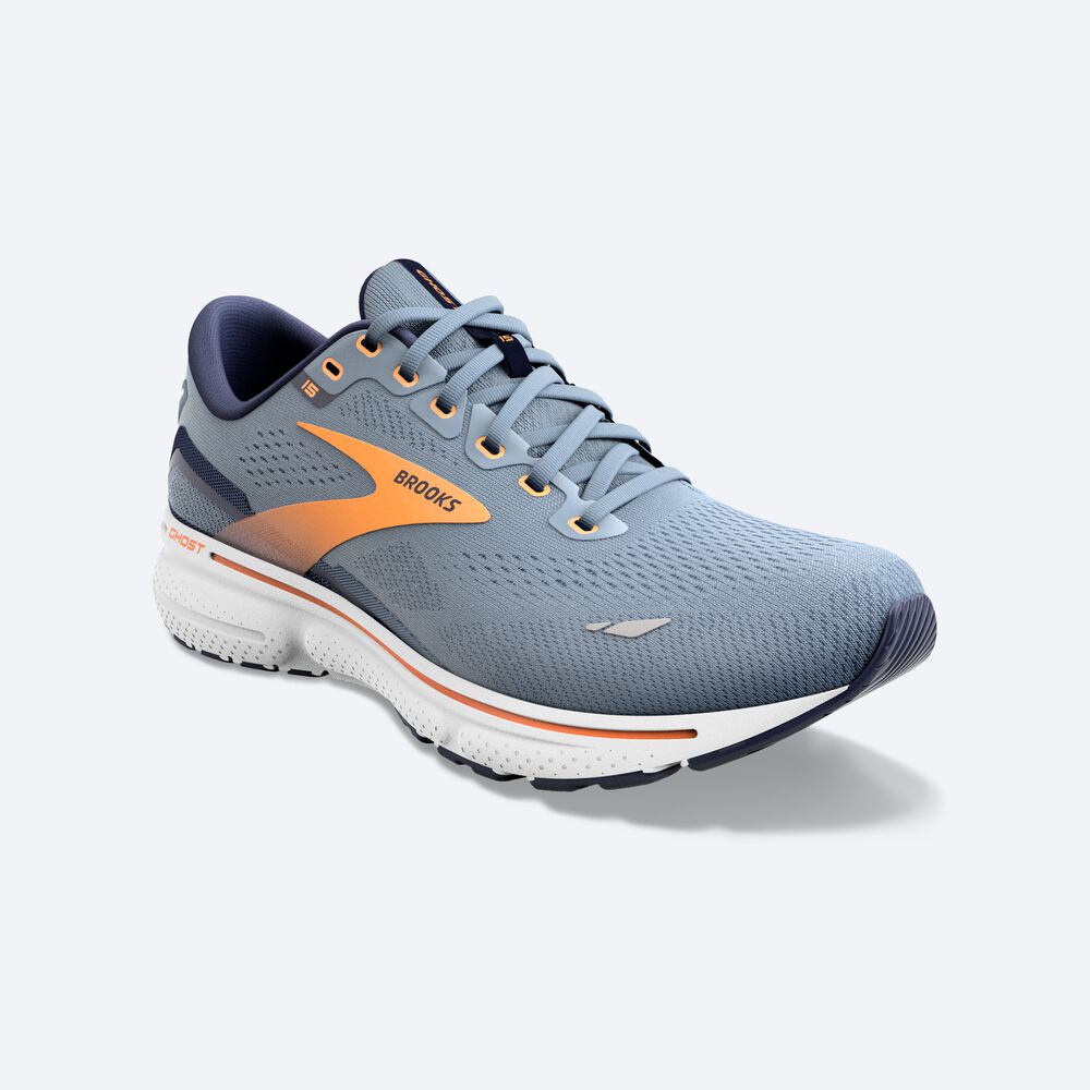 Brooks Ghost 15 Férfi Futócipő Szürke/Sötétkék/Narancssárga | HU953801