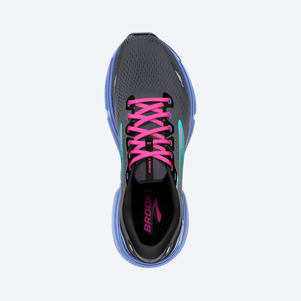 Brooks Ghost 15 Női Futócipő Fekete/Kék | HU642705