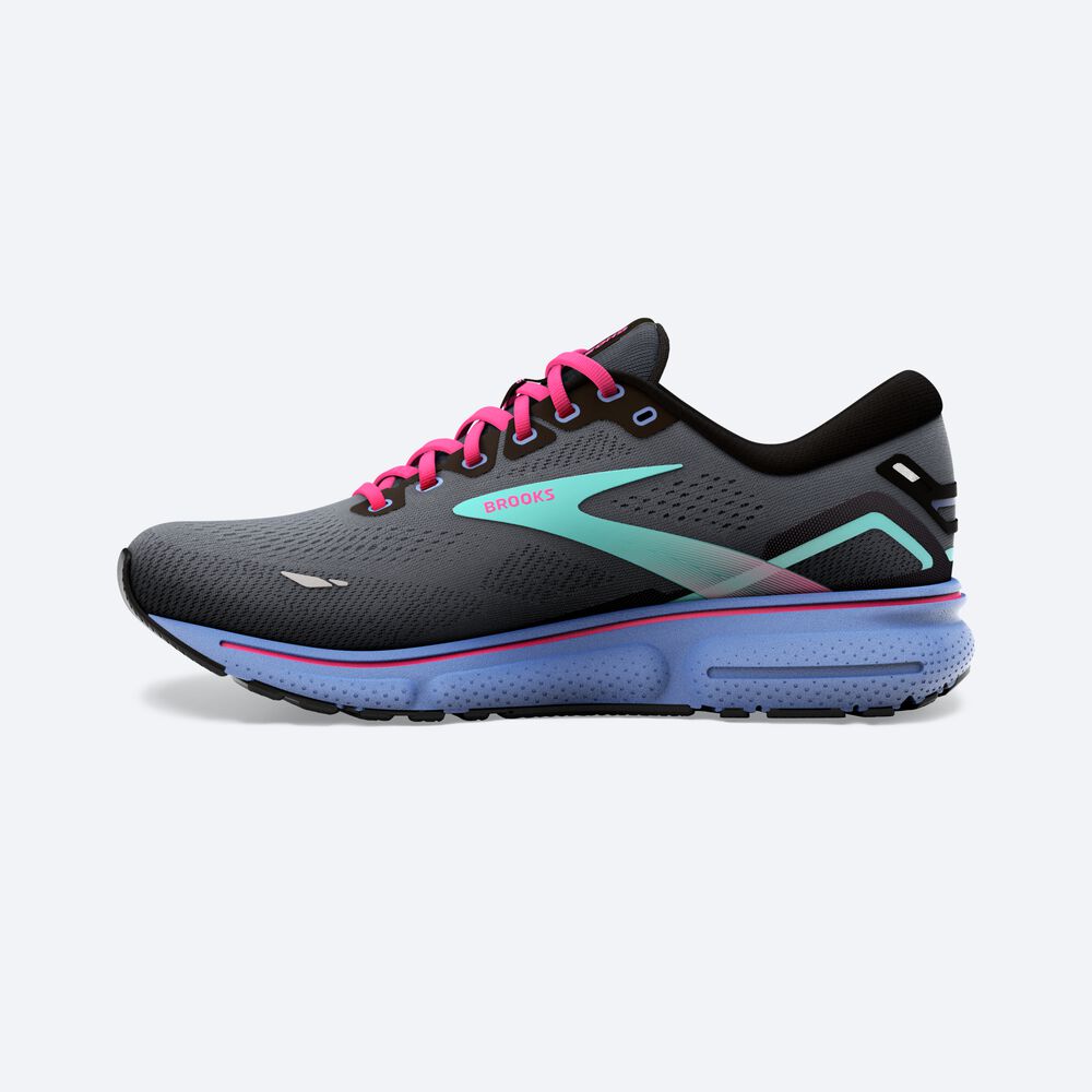 Brooks Ghost 15 Női Futócipő Fekete/Kék | HU642705