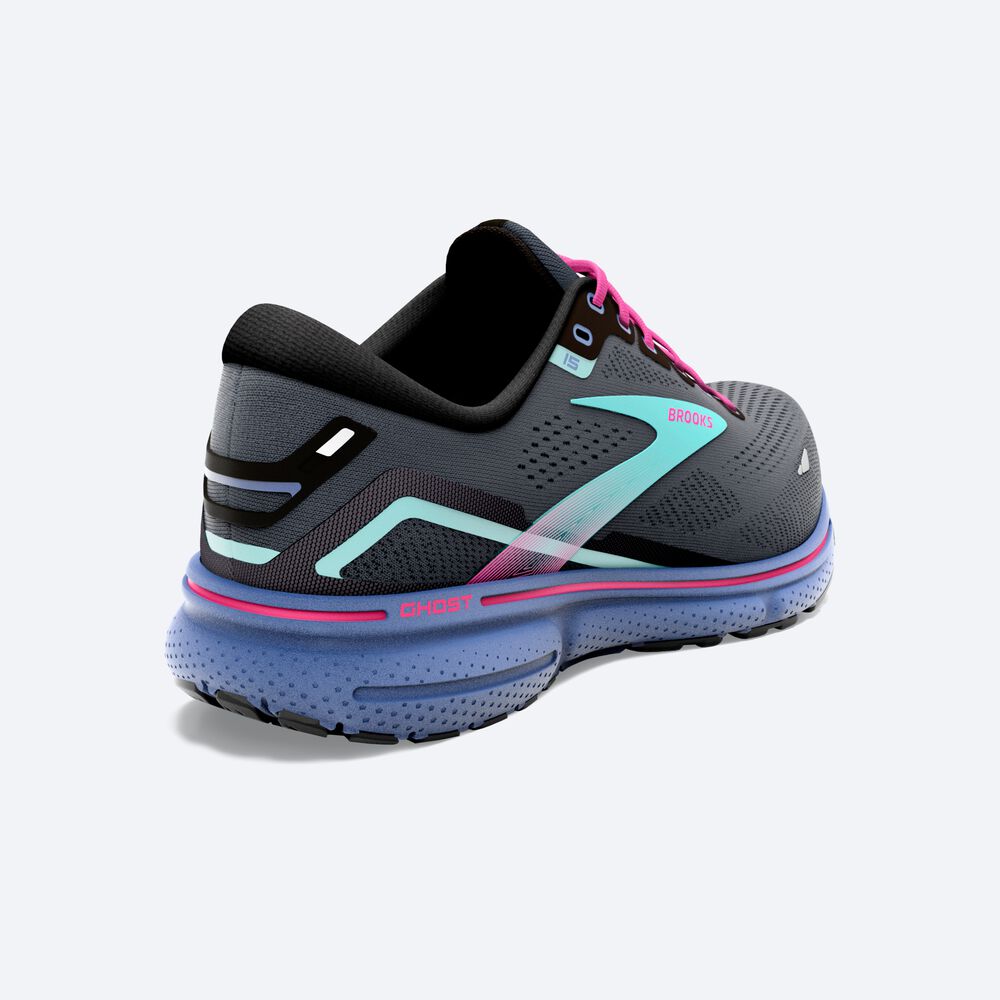 Brooks Ghost 15 Női Futócipő Fekete/Kék | HU642705