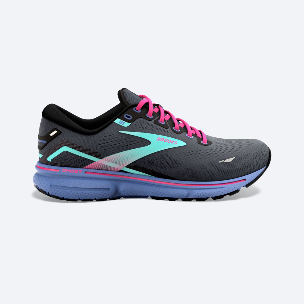 Brooks Ghost 15 Női Futócipő Fekete/Kék | HU642705