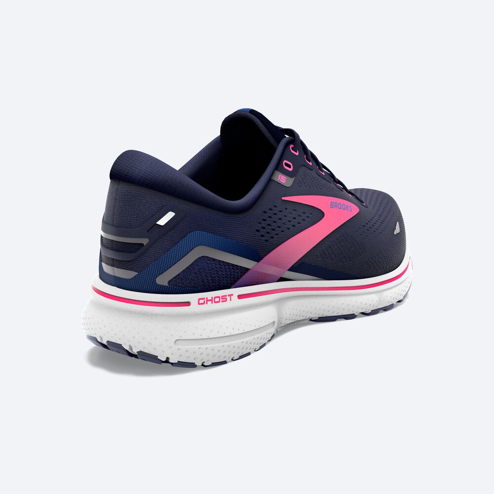 Brooks Ghost 15 Női Futócipő Sötétkék/Kék/Rózsaszín | HU406982