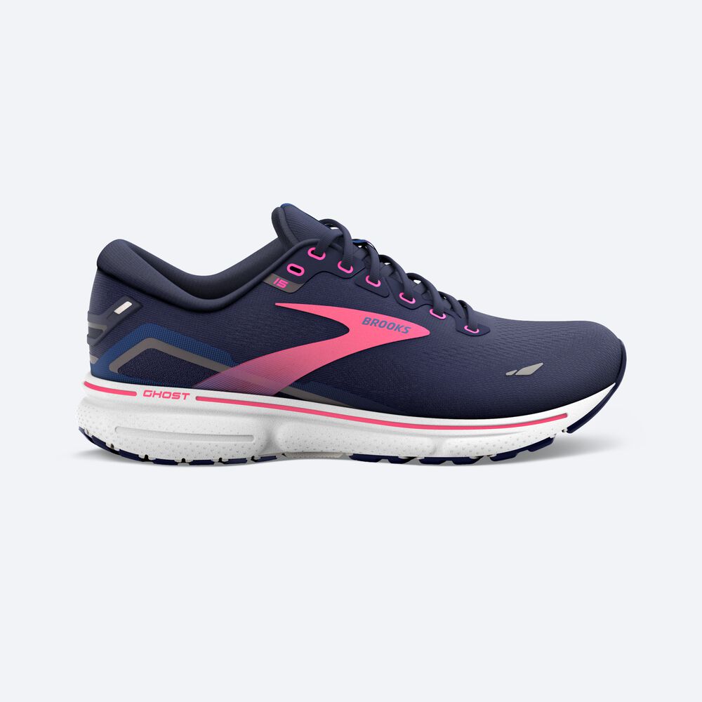 Brooks Ghost 15 Női Futócipő Sötétkék/Kék/Rózsaszín | HU406982