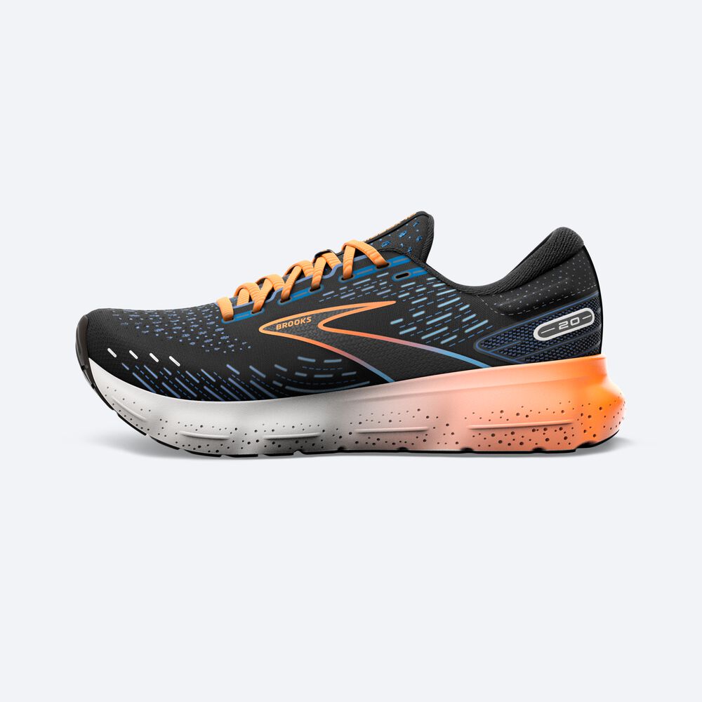 Brooks Glycerin 20 Férfi Futócipő Fekete/Kék/Narancssárga | HU132897