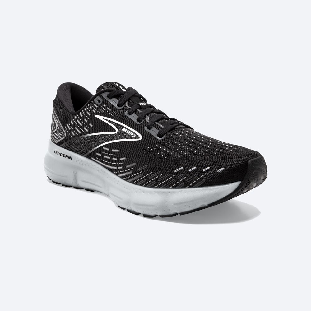 Brooks Glycerin 20 Férfi Futócipő Fekete/Fehér | HU941762